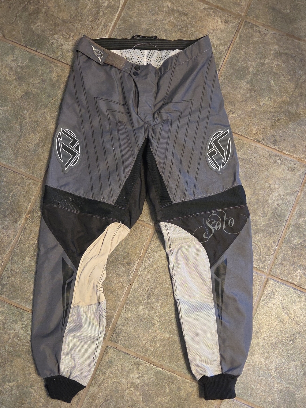 Marshall Racing Gray, Black and Cream Hybrid Riding Pants